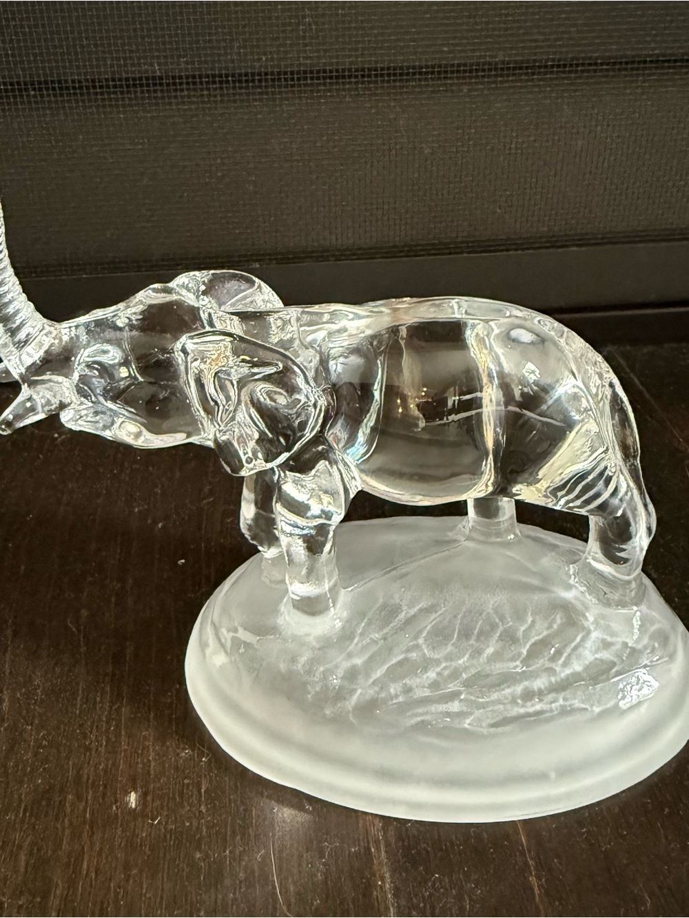 Vintage Crystal d’Arques France 24% Lead Crystal Elephant Figurine on Frosted